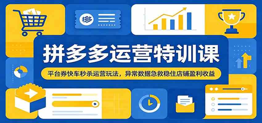 拼多多运营特训课:平台券快车秒杀运营玩法,异常数据急救稳住店铺盈利收益-邪修侠 - 演示