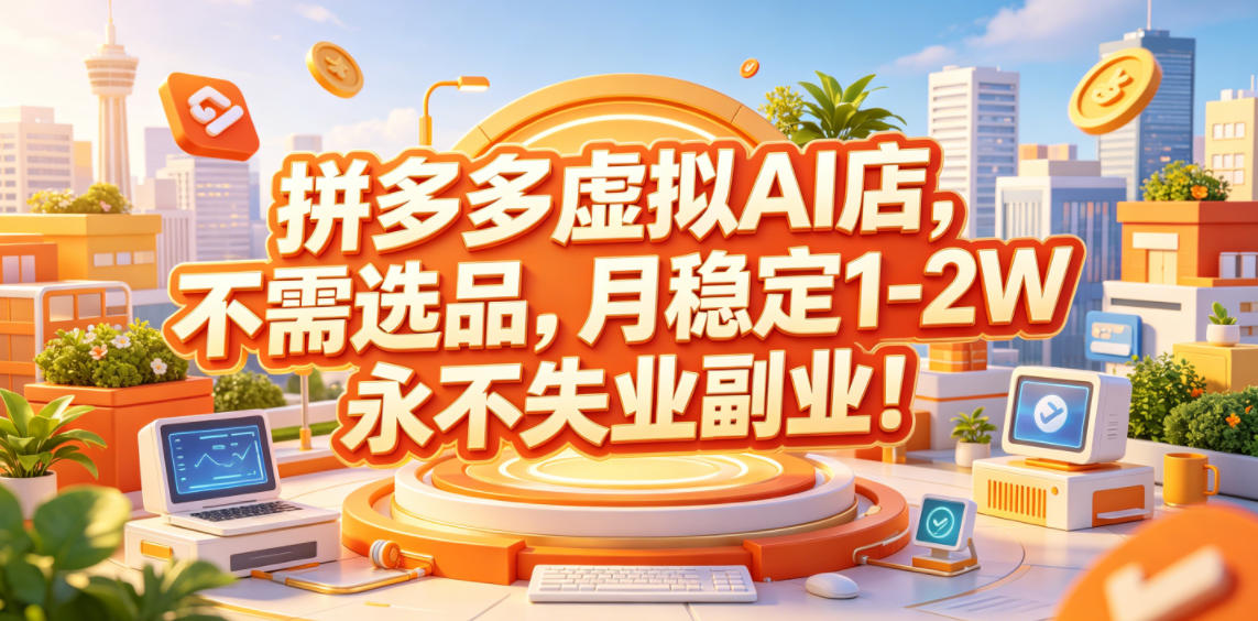 拼多多虚拟AI店，不需选品，月稳定1-2W，永不失业副业！【揭秘】-邪修侠 - 演示