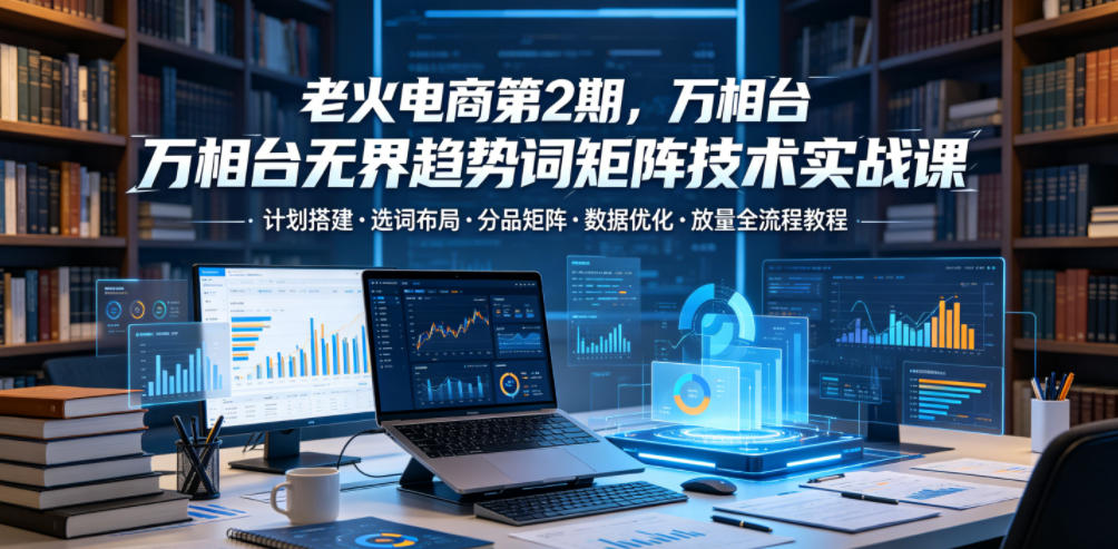 老火电商第2期，万相台无界趋势词矩阵技术实战课，计划搭建・选词布局・分品矩阵・数据优化・放量全流程教程-邪修侠 - 演示