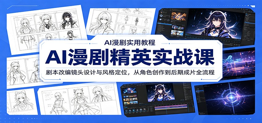 AI漫剧精英实战课:剧本改编镜头设计与风格定位,从角色创作到后期成片全流程-邪修侠 - 演示