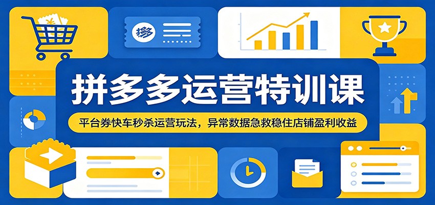 拼多多运营特训课：平台券快车秒杀运营玩法，异常数据急救稳住店铺盈利收益-邪修侠 - 演示