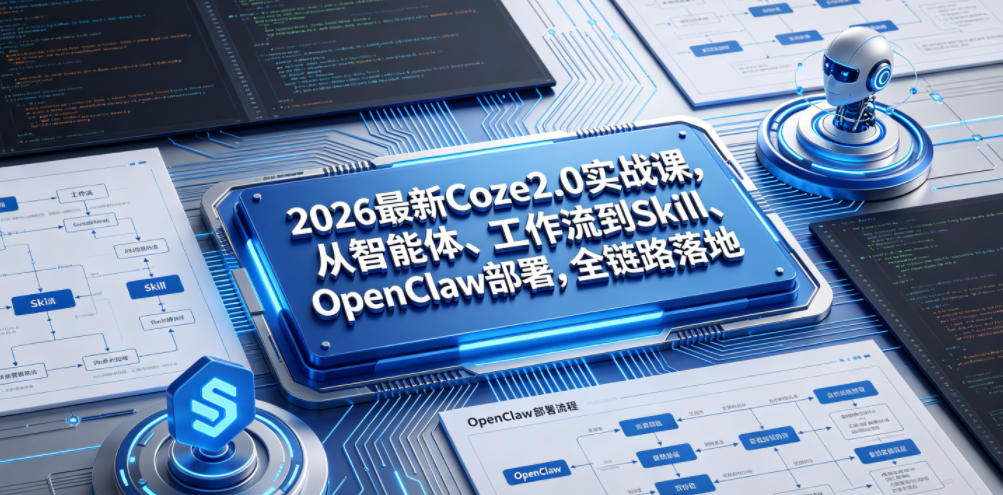 2026最新Coze2.0实战课,从智能体、工作流到Skill、OpenClaw部署,全链路落地-小栈博客