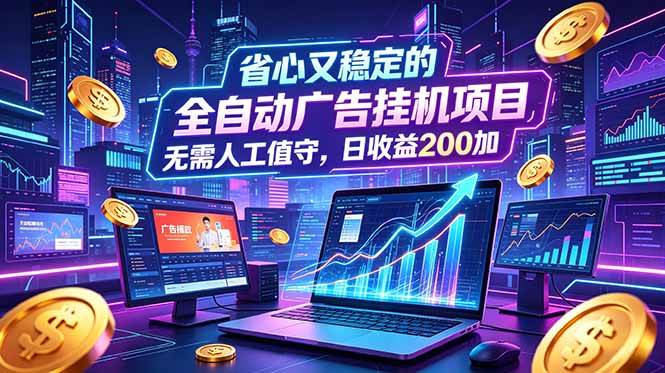 (18899期)全自动广告挂机项目,全程无需人工值守。稳定创收每日收益200+-小白项目网