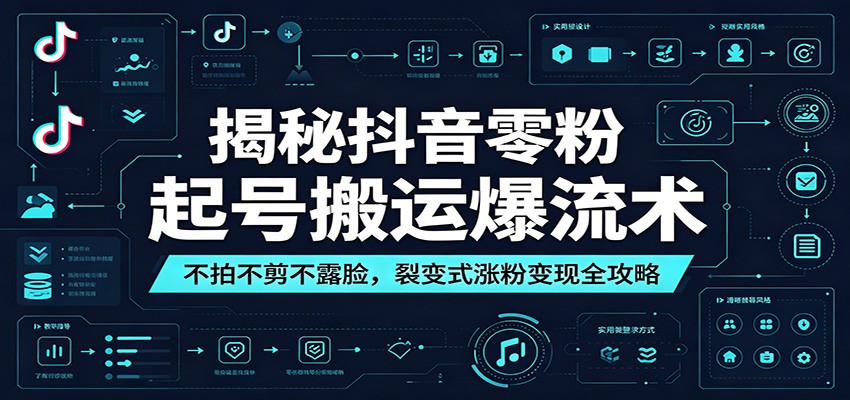 揭秘抖音零粉起号搬运爆流术:不拍不剪不露脸,裂变式涨粉变现全攻略-邪修侠 - 演示