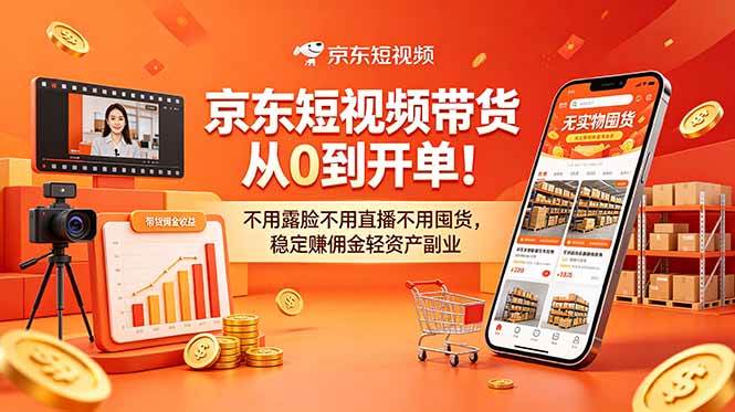 （18895期）京东短视频带货从0到开单！不用露脸不用直播不用囤货，稳定赚佣金轻资产副业-邪修侠 - 演示