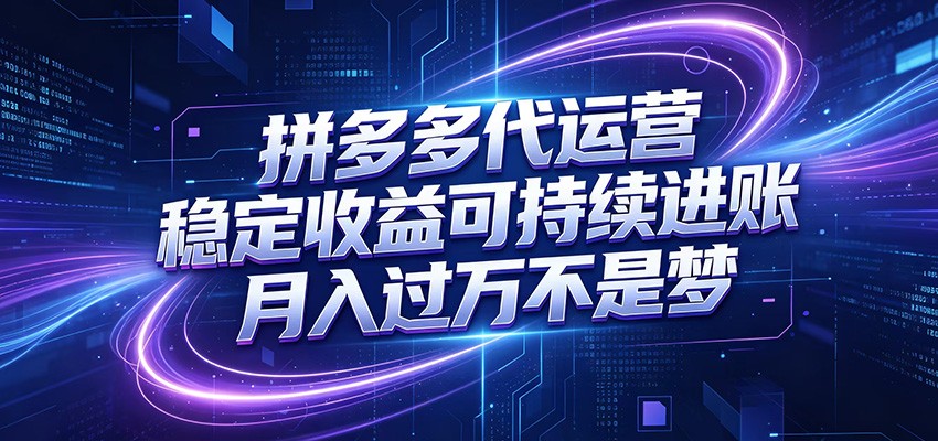 拼多多代运营,小白也能轻松月入过万,真实运营数据可查,全托管代运营-小栈博客