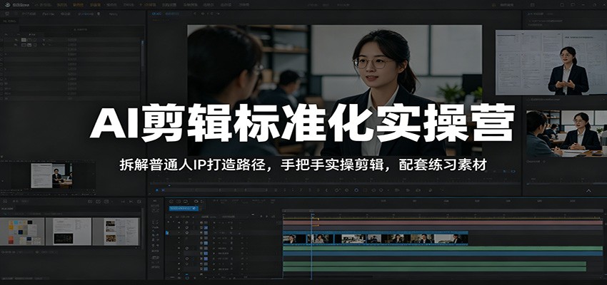 AI剪辑标准化实操营：拆解普通人IP打造路径，手把手实操剪辑，配套练习素材-邪修侠 - 演示
