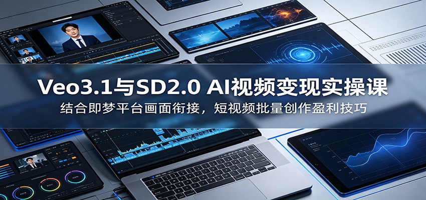 Veo3.1与SD2.0 AI视频变现实操课课：结合即梦平台画面衔接，短视频批量创作盈利技巧-邪修侠 - 演示