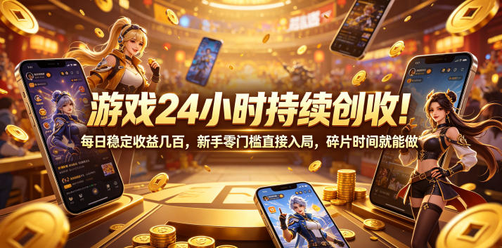 游戏24小时持续创收!每日稳定收益几百,新手零门槛直接入局,碎片时间就能做【揭秘】-小栈博客