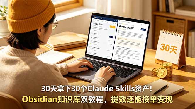 （18886期）30天拿下30个Claude Skills资产！Obsidian知识库双教程，提效还能接单变现-邪修侠 - 演示