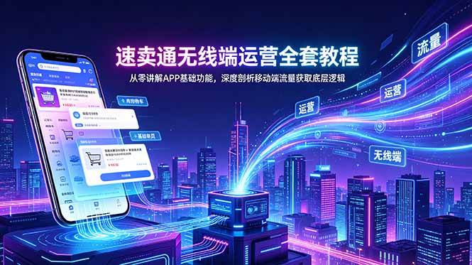 （18904期）速卖通无线端运营全套教程，从零讲解APP基础功能，深度剖析移动端流量获取底层逻辑-小白项目网