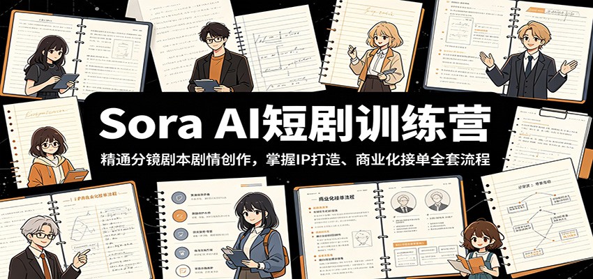 Sora AI短剧训练营:精通分镜剧本剧情创作,掌握IP打造、商业化接单全套流程-邪修侠 - 演示