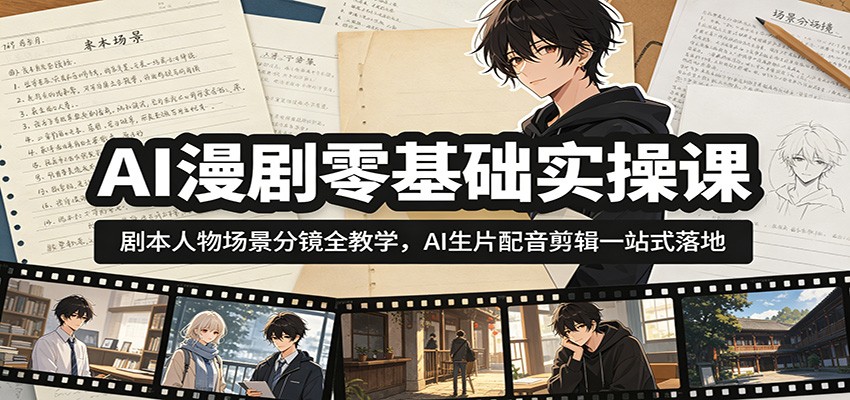 AI漫剧零基础实操课：剧本人物场景分镜全教学，AI生片配音剪辑一站式落地-邪修侠 - 演示