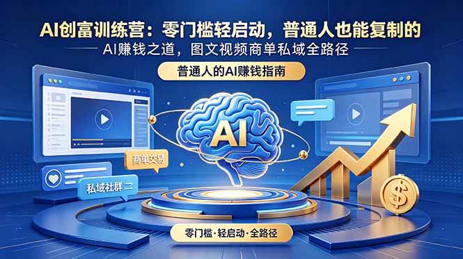 (18911期)AI创富训练营:零门槛轻启动,普通人也能复制的AI赚钱之道,图文视频商单私域全路径-邪修侠 - 演示
