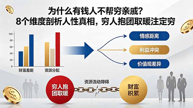 付费文章:为什么有钱人不帮穷亲戚?8个维度剖析人性真相,穷人抱团取暖注定穷-羽桐社资源站