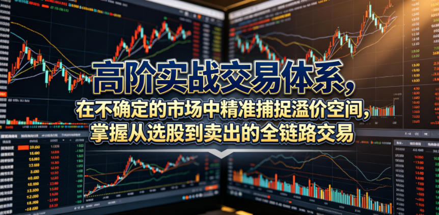 高阶实战交易体系，在不确定的市场中精准捕捉溢价空间，掌握从选股到卖出的全链路交易心法(更新6月)-多课资源站