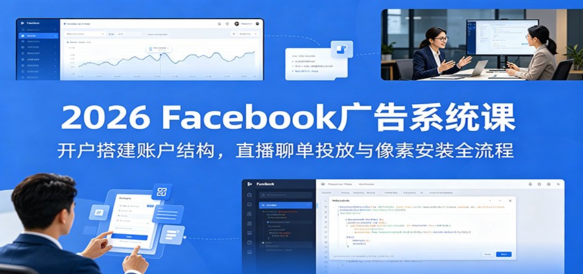 2026 Facebook广告系统课:开户搭建账户结构,直播聊单投放与像素安装全流程-邪修侠 - 演示