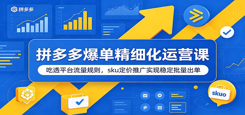 拼多多爆单精细化运营课:吃透平台流量规则,sku定价推广实现稳定批量出单-邪修侠 - 演示