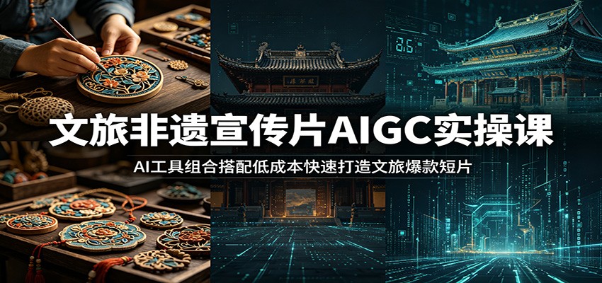 文旅非遗宣传片AIGC实操课:AI工具组合搭配低成本快速打造文旅爆款短片-小栈博客