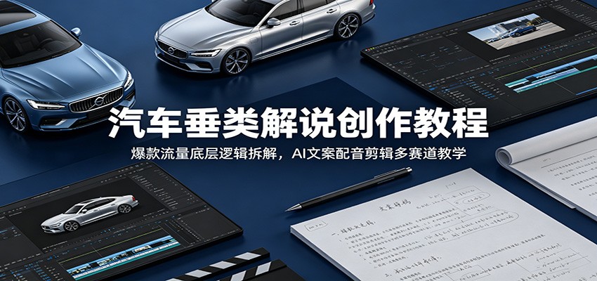 汽车垂类解说创作教程:爆款流量底层逻辑拆解,AI文案配音剪辑多赛道教学-小栈博客