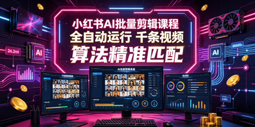 小红书AI批量视频剪辑攻略:24小时全自动,高效运营变现神器_趣客盟
