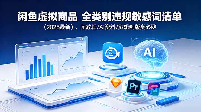 (18961期)闲鱼虚拟商品 全类别违规敏感词清单(2026最新),卖教程/AI资料/剪辑制版类必避-小白项目网