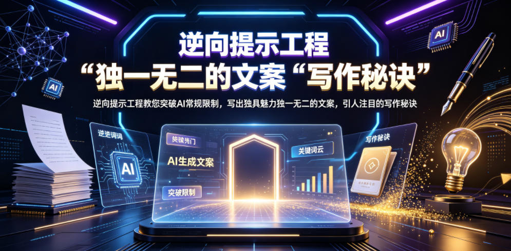 逆向提示工程教您突破AI常规限制，写出独具魅力独一无二的文案，引人注目的写作秘诀【原创双语字幕】-多课资源站