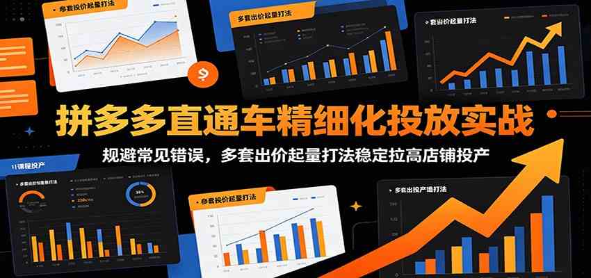 拼多多直通车精细化投放实战:规避常见错误,多套出价起量打法稳定拉高店铺投产-小栈博客