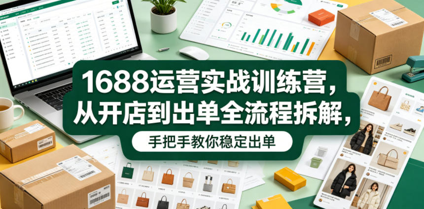 1688运营实战训练营，从开店到出单全流程拆解，手把手教你稳定出单（更新0620）-邪修侠 - 演示