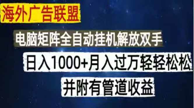 (18989期)海外广告联盟每天几分钟日入1000+无脑操作,可矩阵并附有管道收益-小白项目网