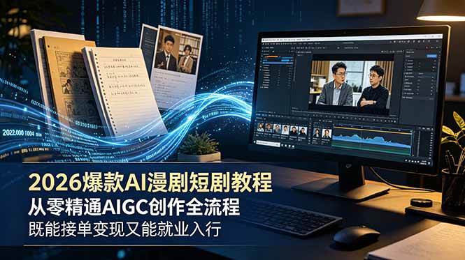 (18980期)2026 爆款 AI 漫剧短剧教程 从零精通 AIGC 创作全流程 既能接单变现又能就业入行-邪修侠