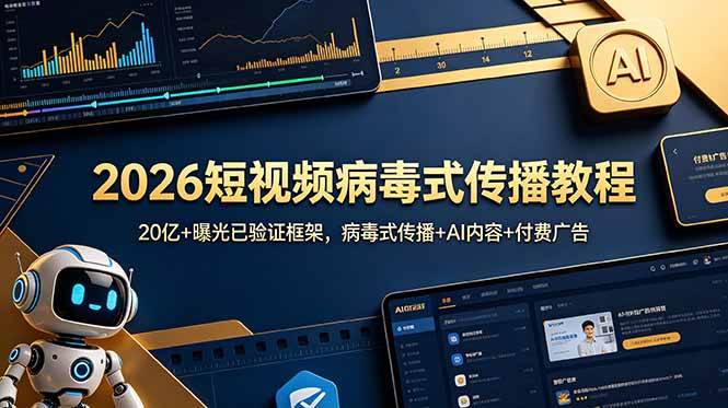 (18986期)2026短视频病毒式传播教程:20亿+曝光已验证框架,病毒式传播+AI内容+付费广告 (18986期)2026短视频病毒式传播教程:20亿+曝光已验证框架,病毒式传播+AI内容+付费广告