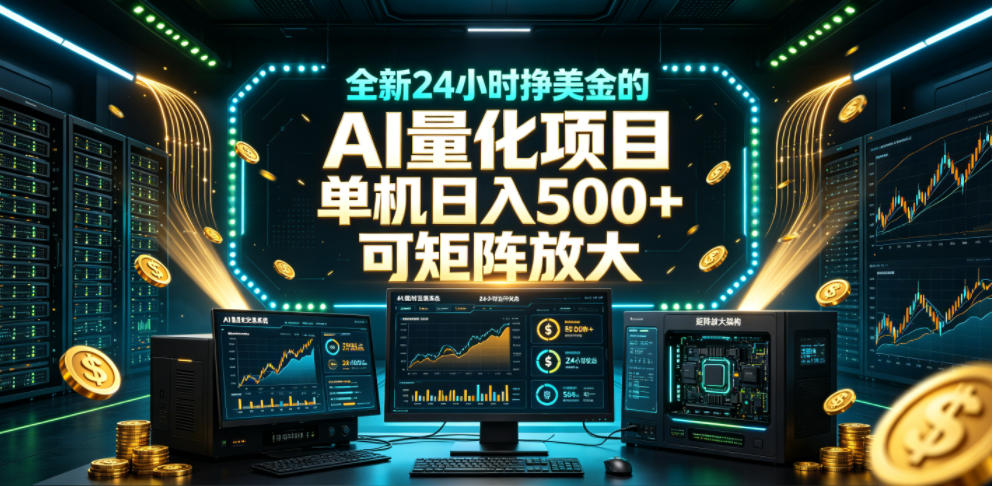 全新24小时挣美金的AI量化项目，单机日入500+，每天见收益，可矩阵放大【揭秘】-小栈博客