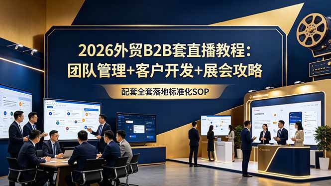 (18994期)2026外贸B2B套直播教程:团队管理+客户开发+展会攻略,配套全套落地标准化SOP-小栈博客测试网