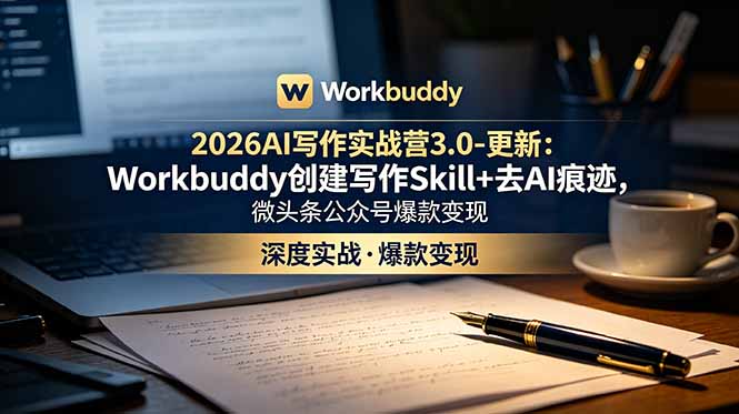 2026AI写作变现全案:微头条SEO文案攻略+公众号爆款秘诀+Workbuddy实操技巧详解_趣客盟