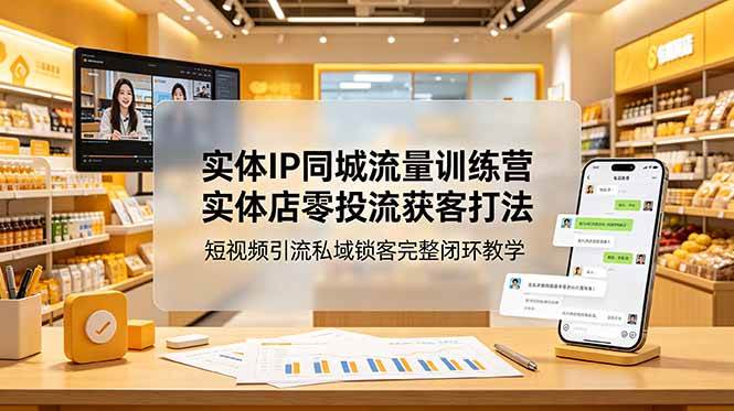 (18999期)实体IP同城流量训练营:实体店零投流获客打法,短视频引流私域锁客完整闭环教学 (18999期)实体IP同城流量训练营:实体店零投流获客打法,短视频引流私域锁客完整闭环教学