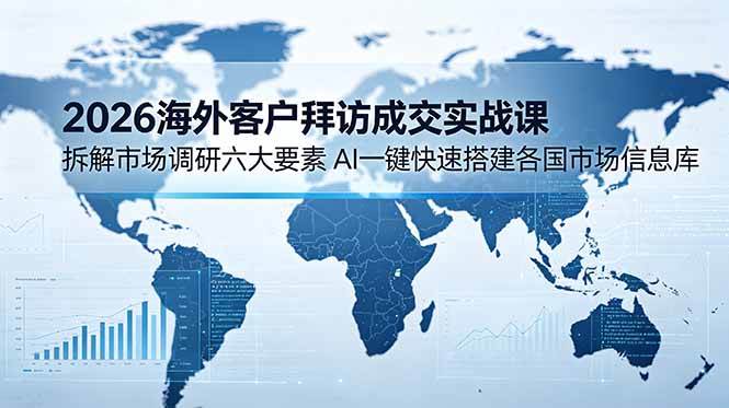 (18992期)2026海外客户拜访成交实战课:拆解市场调研六大要素,AI一键快速搭建各国市场信息库-小栈博客测试网