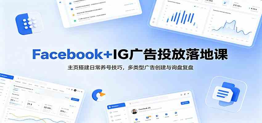 Facebook+IG广告投放落地课：主页搭建日常养号技巧，多类型广告创建与询盘复盘-小栈博客