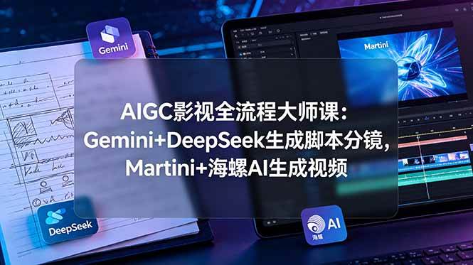 (19008期)AIGC影视全流程大师课:Gemini+DeepSeek生成脚本分镜,Martini+海螺AI生成视频 (19008期)AIGC影视全流程大师课:Gemini+DeepSeek生成脚本分镜,Martini+海螺AI生成视频