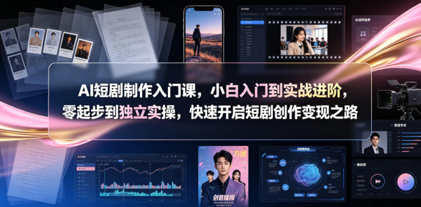 AI短剧制作入门课，小白入门到实战进阶，零起步到独立实操，快速开启短剧创作变现之路-小栈博客