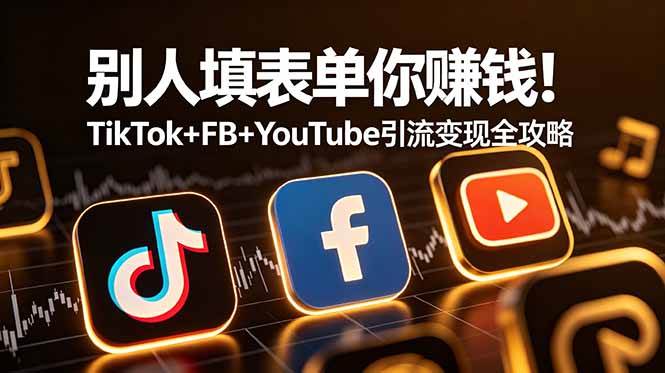 (19018期)别人填表单你赚钱!TikTok+FB+YouTube 引流变现全攻略【原创双语字幕】 (19018期)别人填表单你赚钱!TikTok+FB+YouTube 引流变现全攻略【原创双语字幕】