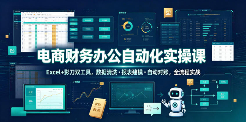 电商财务自动化实战:Excel+影刀RPA,高效数据清洗与自动对账教程_趣客盟