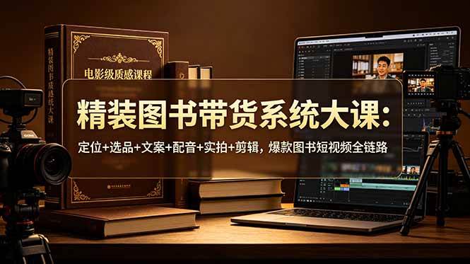 （19007期）精装图书带货系统大课：定位+选品+文案+配音+实拍+剪辑，爆款图书短视频全链路-邪修侠 - 演示