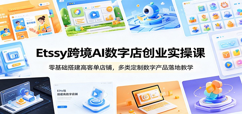 Etsy AI数字产品开店秘籍：无库存跨境盈利模式解析+实战教程_趣客盟