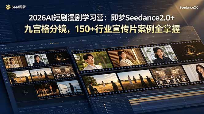 (19055期)2026AI短剧漫剧学习营:即梦Seedance2.0+九宫格分镜,150+行业宣传片案例全掌握-邪修侠 - 演示