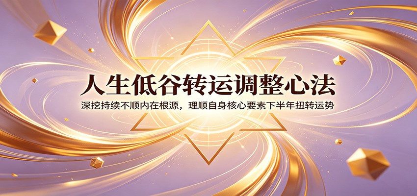 人生低谷转运调整心法：深挖持续不顺内在根源，理顺自身核心要素下半年扭转运势-邪修侠 - 演示