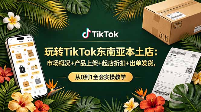 玩转TikTok东南亚本土店：市场概况+产品上架+起店折扣+出单发货，从0到1全套实操教学-怪兽网创俱乐部