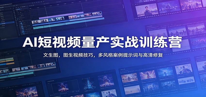 AI短视频量产实战训练营：文生图，图生视频技巧，多风格案例提示词与高清修复-邪修侠 - 演示
