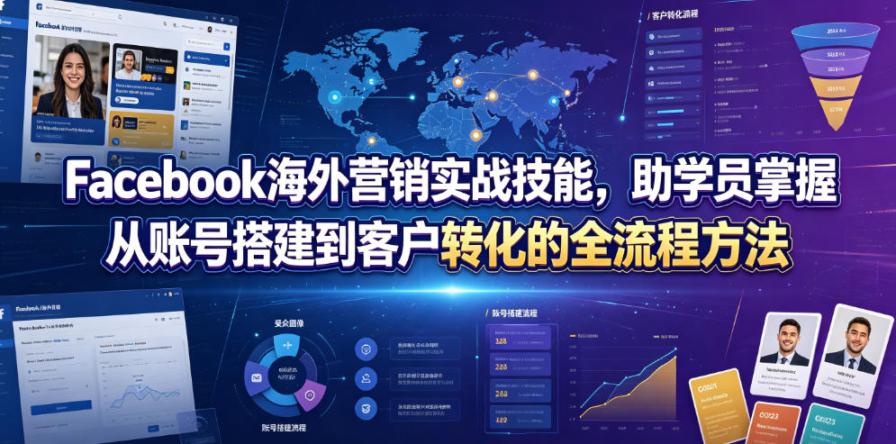 Facebook海外营销实战技能,助学员掌握从账号搭建到客户转化的全流程方法-小栈博客 Facebook海外营销实战技能,助学员掌握从账号搭建到客户转化的全流程方法-小栈博客
