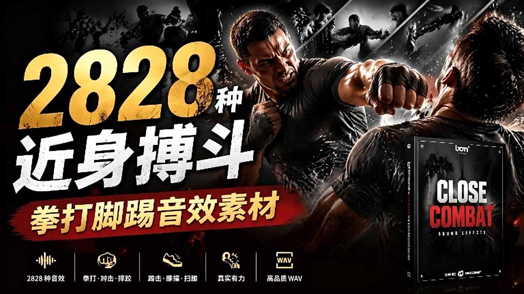 宝藏级别音效！2828种近身搏斗拳打脚踢音效素材，全部中文分类，免解压使用 Close Combat-怪兽网创俱乐部